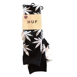 HUF Monochrome Pot Leaf Design Womens Knee High Socks